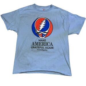 The Greatful Dead Make America Greatful Again Graphic T-Shirt Sz L Blue